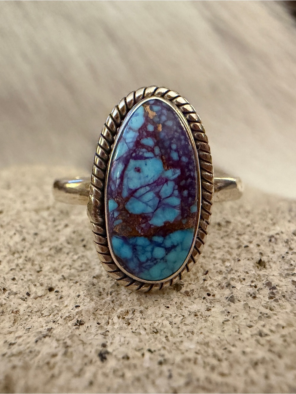 ❤️ Purple Mojave Dahlia Kingman Turquoise Sterling Silver Unisex Sz 9.75 Ring